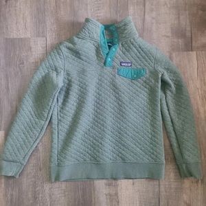 Patagonia Women's Drifter Grey Cotton Quilt Snap Quarter Pullover